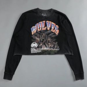 Darc Sport SHE EAT THEM ALIVE "PREMIUM VINTAGE" (LS CROPPED) TEE IN BLACK